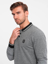 Ombre Clothing Langärmeliges besticktes Herren-Poloshirt Ombre Clothing
