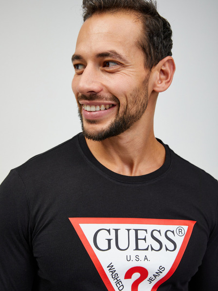 Guess Schwarzes Guess Herren-Langarmhemd