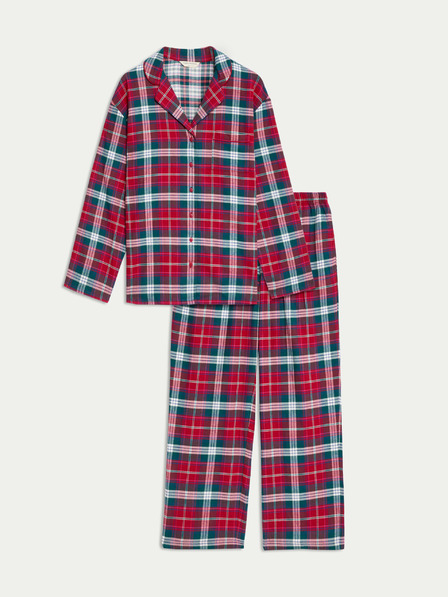 Marks & Spencer Kariertes Pyjama-Set aus reiner Baumwolle Marks & Spencer rot