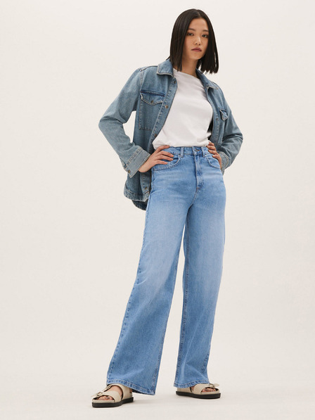 Marks & Spencer Hellblaue Damenjeans mit hoher Taille und weitem Bein Marks & Spencer