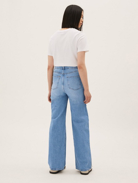 Marks & Spencer Hellblaue Damenjeans mit hoher Taille und weitem Bein Marks & Spencer