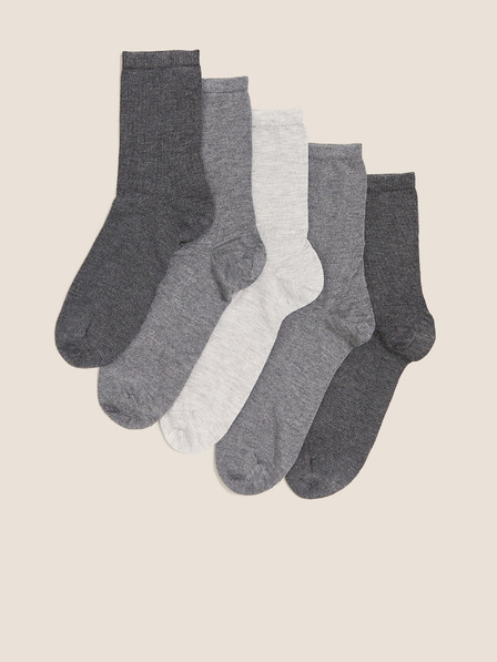Marks & Spencer Set mit fünf Paar grauen Damensocken von Marks & Spencer