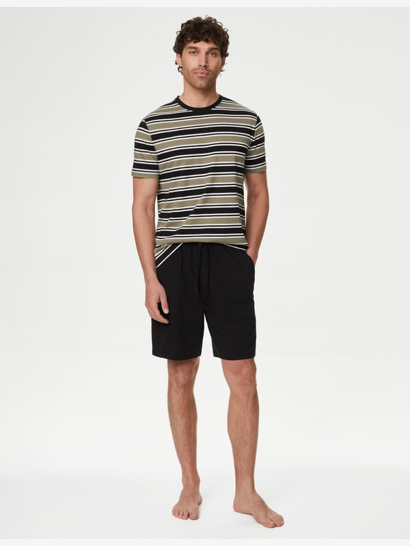 Marks & Spencer Marks & Spencer gestreiftes Pyjama-Set aus reiner Baumwolle