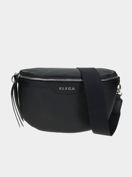 Elega Schwarze Damen Leder Crossbody Tasche ELEGA Festy