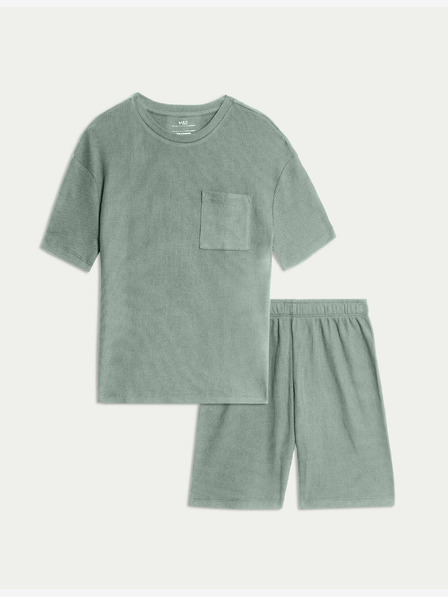 Marks & Spencer Pyjama mit Waffelmuster aus Baumwollmischung (12 Monate - 16 Jahre) Marks & Spencer grün