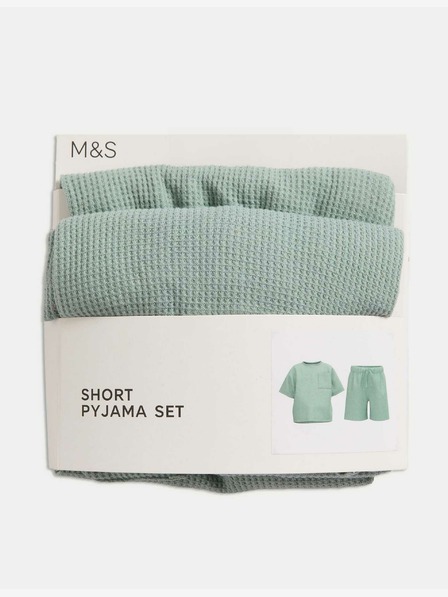 Marks & Spencer Pyjama mit Waffelmuster aus Baumwollmischung (12 Monate - 16 Jahre) Marks & Spencer grün