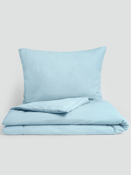 Kvalitex Streckbett Flanell-Bettwäsche 140x220, 70x90cm hellblau