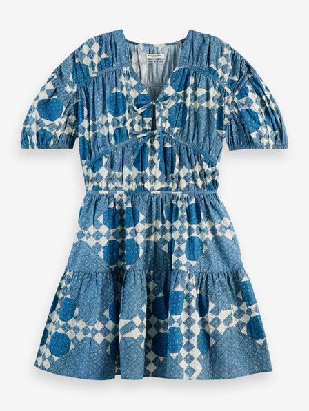 Scotch & Soda Blaues gemustertes Damenkleid von Scotch & Soda