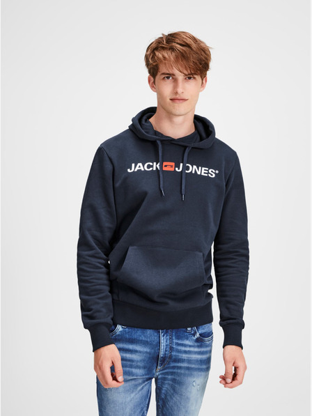 Jack & Jones Dunkelblau bedruckter Kapuzenpullover Jack & Jones Corp