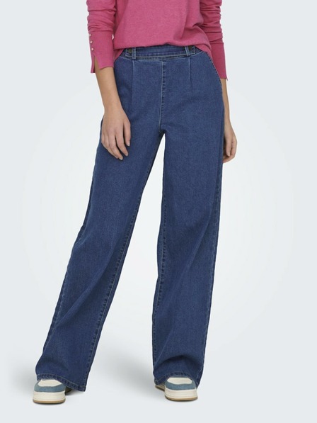 Jacqueline de Yong JDY Geggo Blau Damen Jeans mit weitem Bein
