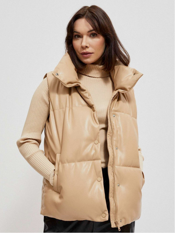 Moodo Moodo Beige Damen Steppweste