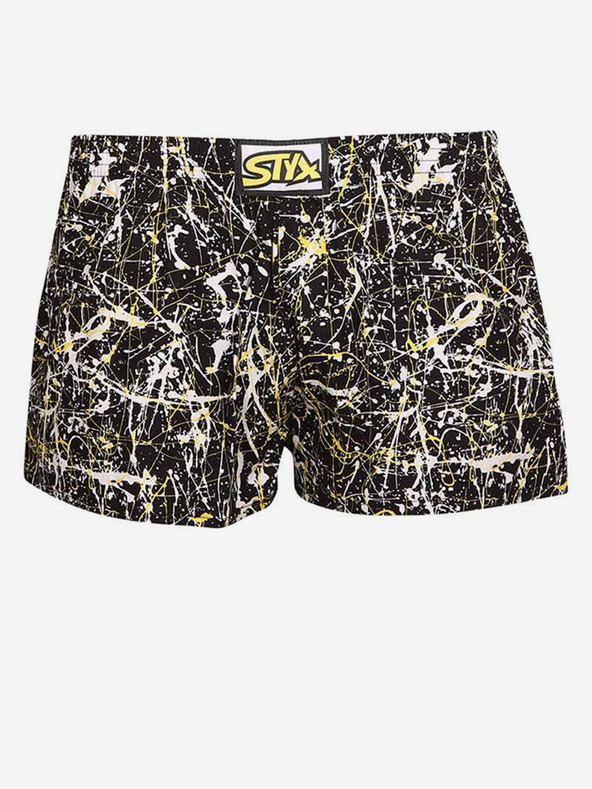 Styx Weiß-schwarz gemusterte Jungen-Shorts Styx art Jáchym