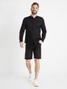 Celio Schwarzes Herren-Leinenhemd Celio Damaolin