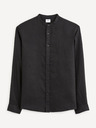 Celio Schwarzes Herren-Leinenhemd Celio Damaolin