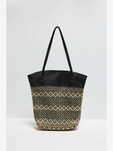 Moodo Beige und Schwarze Damenhandtasche Moodo