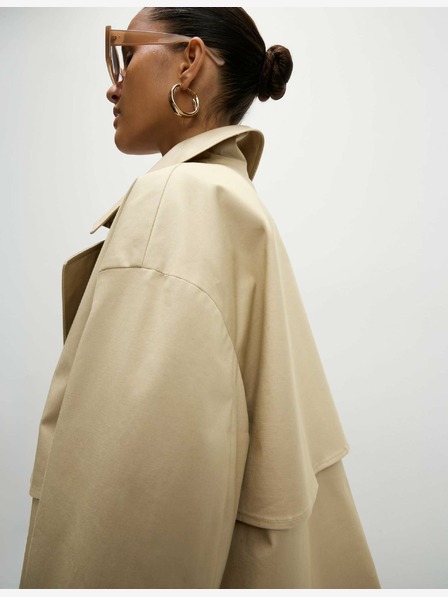 Marks & Spencer Marks & Spencer kurzer Trenchcoat mit hohem Baumwollanteil off-white