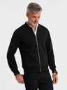 Ombre Clothing Herren Baumwoll-Stretch-Bomber-Sweatshirt schwarz Ombre Clothing