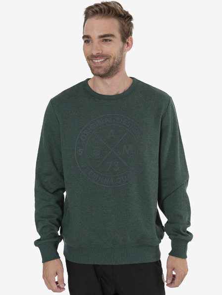 Sam 73 Dunkelgrünes bedrucktes Herren-Sweatshirt SAM 73 Guy