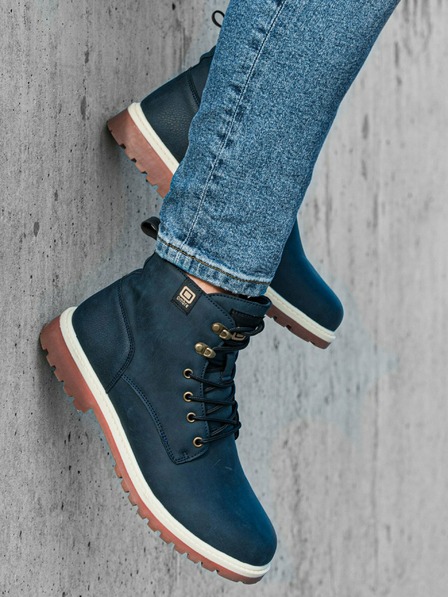 Ombre Clothing Dunkelblaue Herren Winterstiefeletten Ombre Clothing