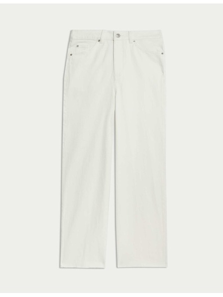 Marks & Spencer Cropped wide-leg jeans Marks & Spencer white