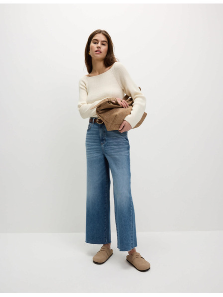 Marks & Spencer Cropped wide-leg jeans Marks & Spencer navy