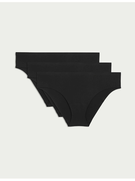 Marks & Spencer Unsichtbare brasilianische Slip ohne sichtbare Säume, 3er-Pack von Marks & Spencer in Schwarz