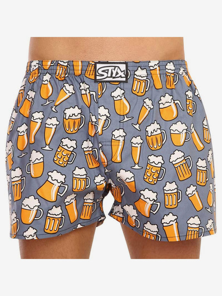 Styx Gelb und grau gemusterte Herrenshorts Styx Beer