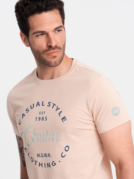 Ombre Clothing Hellrosa Herren T-Shirt bedruckt Ombre Kleidung