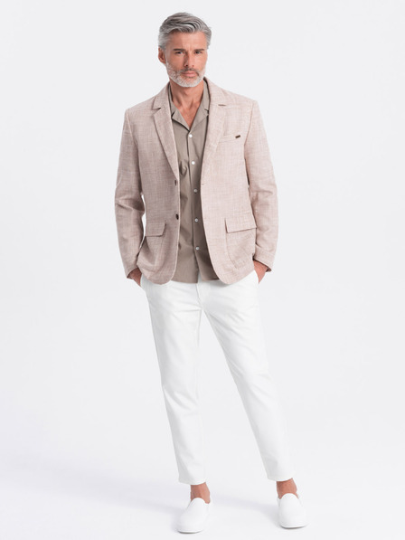 Ombre Clothing Beigefarbener Herren-Blazer Ombre Clothing