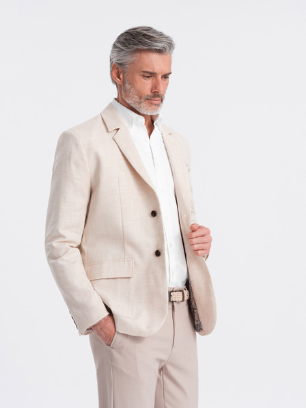 Ombre Clothing Cremefarbener Herren Blazer Ombre Clothing