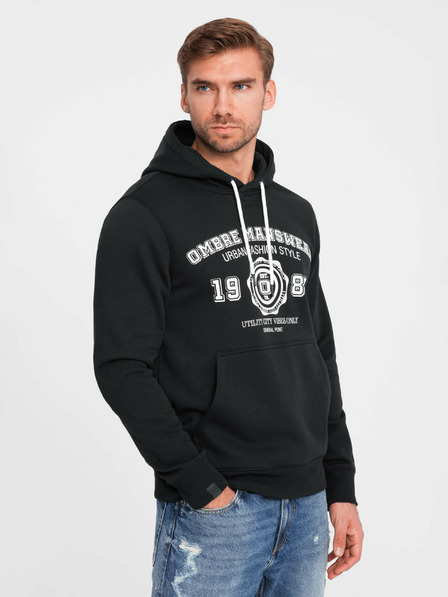 Ombre Clothing Herren Känguru bedrucktes Sweatshirt Ombre Kleidung