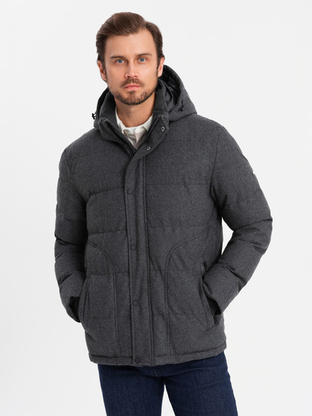 Ombre Clothing Leichte Herrenjacke mit Netzfutter und Kapuze Ombre Clothing