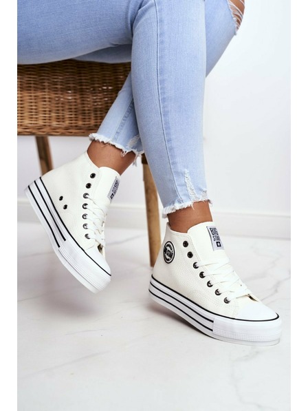 BIG STAR SHOES Damen Big Star Hohe Turnschuhe - Weiß