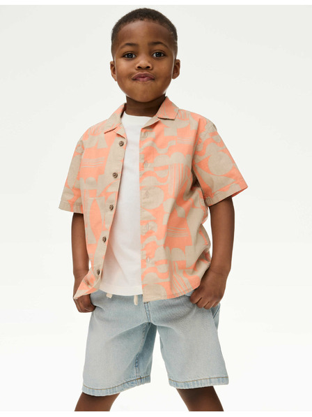 Marks & Spencer Two-Piece Set of Shirt and T-Shirt with Print, in Pure Cotton Marks & Spencer