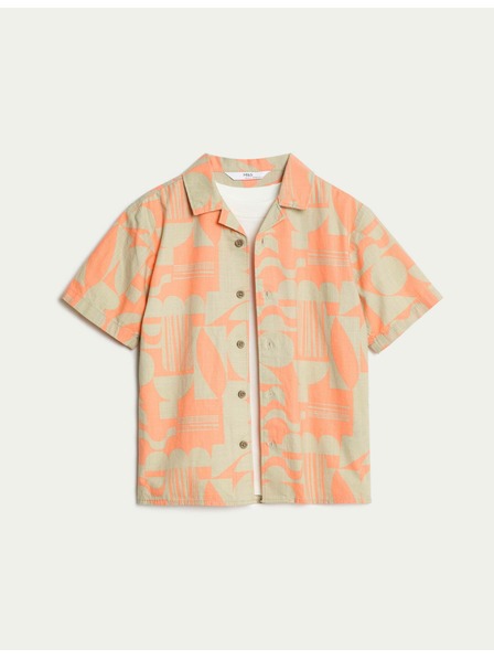 Marks & Spencer Two-Piece Set of Shirt and T-Shirt with Print, in Pure Cotton Marks & Spencer