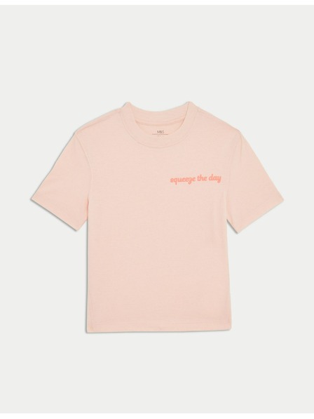 Marks & Spencer T-Shirt with "Squeeze The Day" Graphic Marks & Spencer