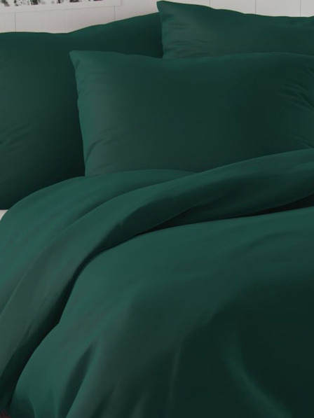 Kvalitex Französisches Satin-Spannbetttuch LUXURY COLLECTION 1+2, 240x220, 70x90cm dunkelgrün