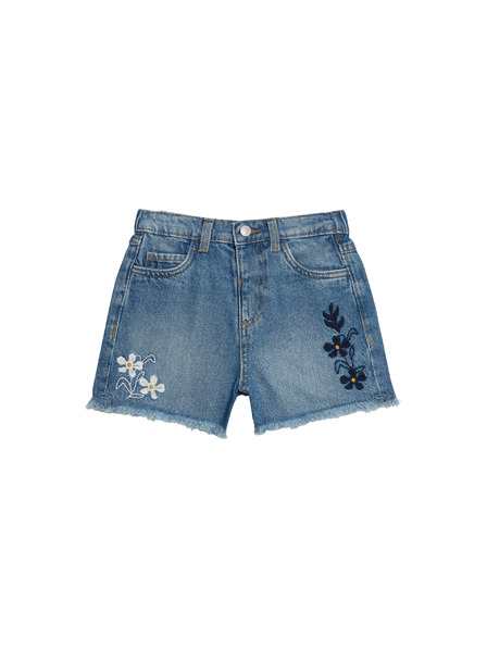 Marks & Spencer Denim shorts with embroidery (2-8 years) by Marks & Spencer in navy blue
