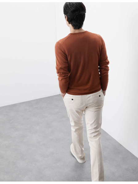 Marks & Spencer Stehkragenpullover aus reiner, extra feiner Merinowolle Marks & Spencer, braun