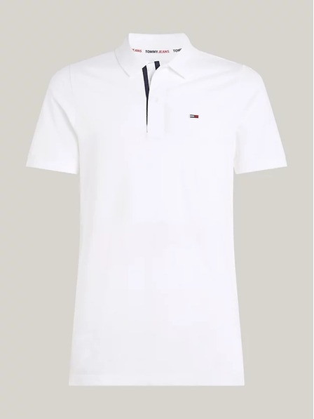 Tommy Jeans Herren weißes Poloshirt Tommy Jeans Pure Organic Slim Fit Polo YBR White