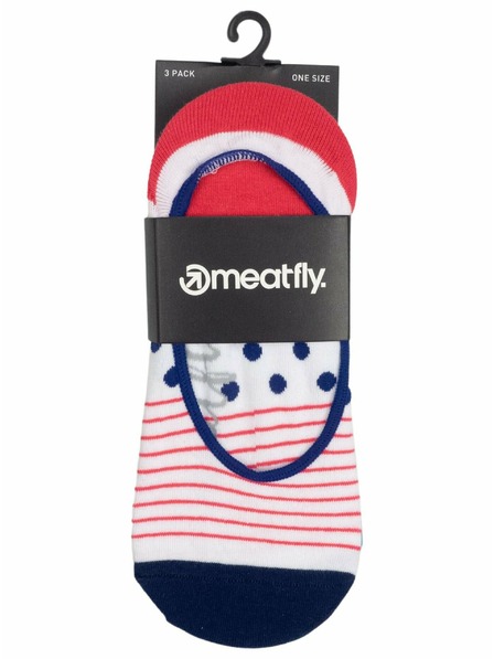Meatfly Meatfly Socken Low Socks Triple Pack Rot Gestreift | Rot | Größe
