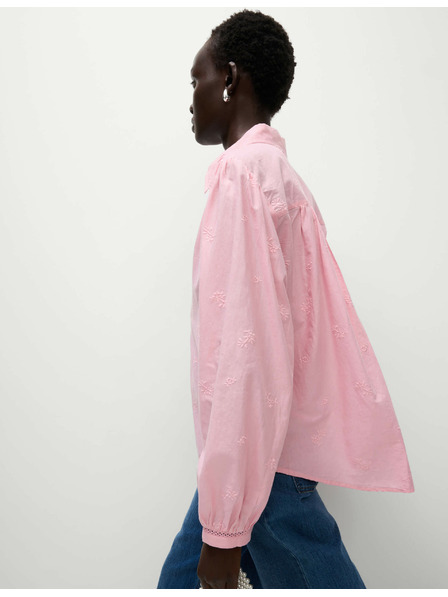 Marks & Spencer Bestickte Westernbluse aus reiner Baumwolle Marks & Spencer rosa